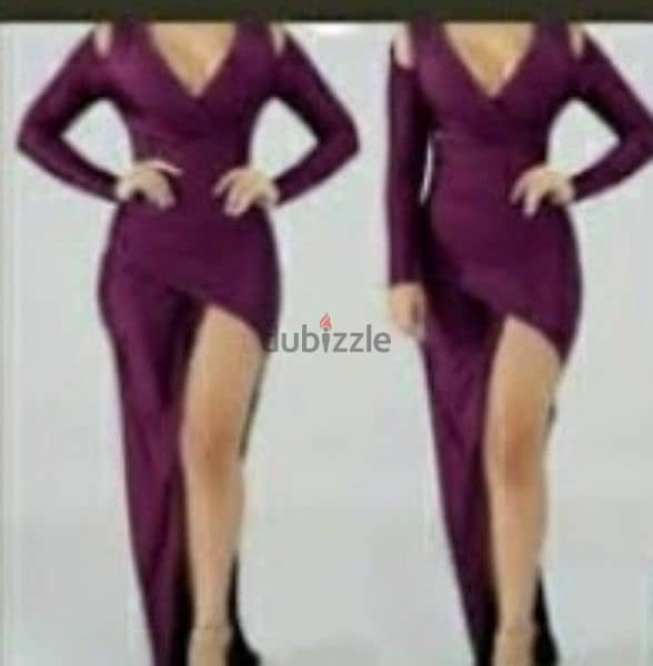 dress purple long sleeve open shoulder s to xxL 1