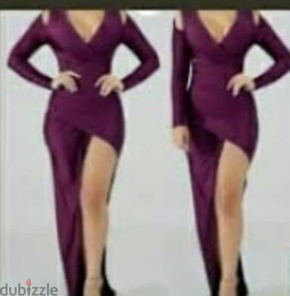 dress purple long sleeve open shoulder s to xxL 4