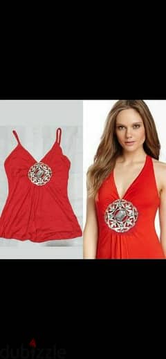 top only red with big brooch s to xxL