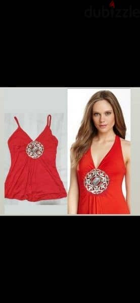 top only red with big brooch s to xxL 2