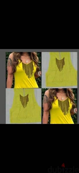 top yellow with gold chains s to xL 1=5$ or 3= 13$