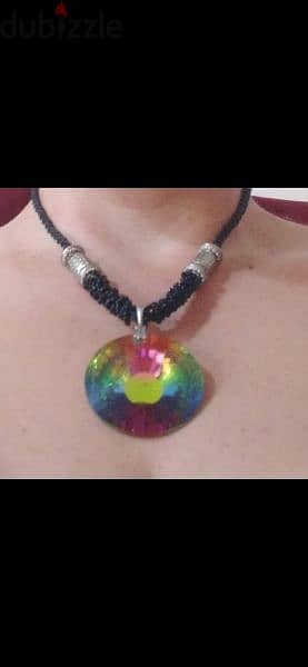 necklace big stone rainbow. available matching ring 1