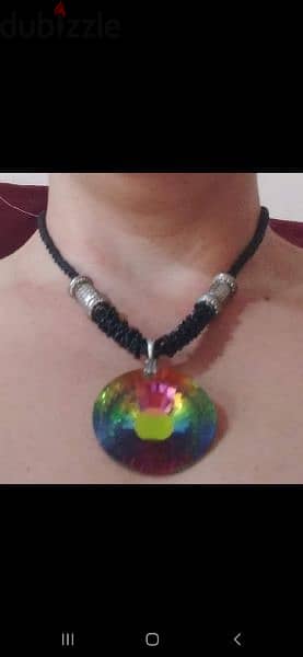 necklace big stone rainbow. available matching ring 2