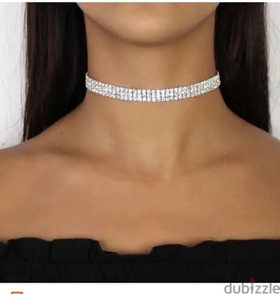 necklace silver swarovski choker with earrings