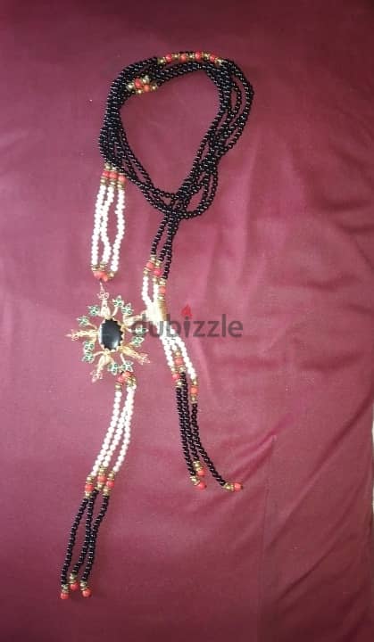 necklace vintage pearl necklace with big brooch 2