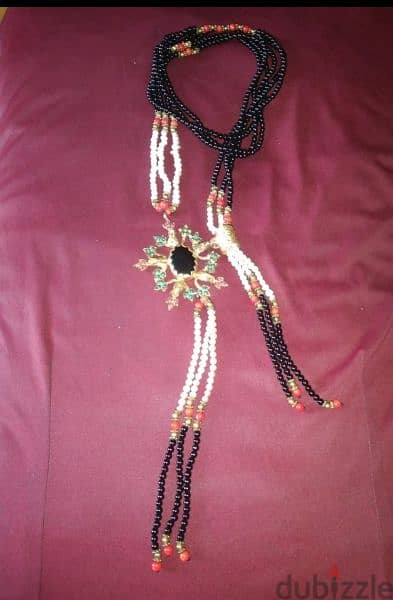 necklace vintage pearl necklace with big brooch 5