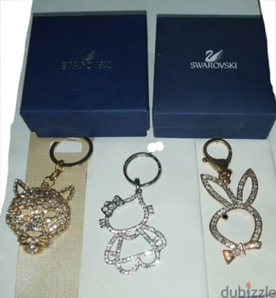 swarovski 3 models key holder strass