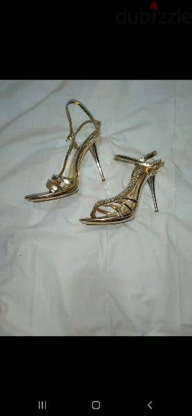 gold sandals with strass 38/39 worn one time 2