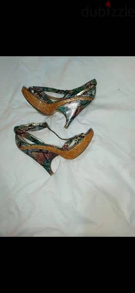 shoes snake skin real size 6 wood heel