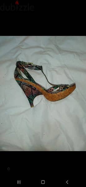 shoes snake skin real size 6 wood heel worn once 2