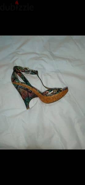 shoes snake skin real size 6 wood heel worn once 5