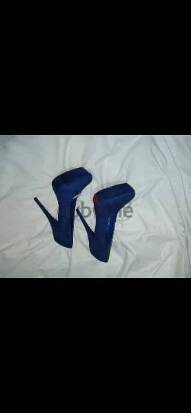 shoes royal blue suede high heels 38/39/40 worn once 6