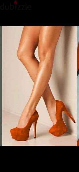 Shoes orange suede high heels 38 39 40 worn once