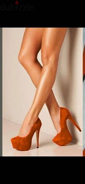 Shoes orange suede high heels 38 39 40 worn once 0
