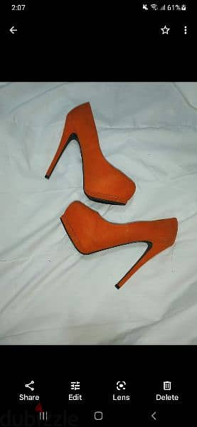 Shoes orange suede high heels 38 39 40 worn once 1