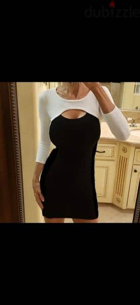 black and white dress cotton s to xxL