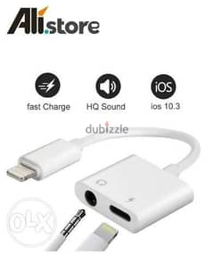 2in 1 Aux Headphone Jack Audio & Charge Cable Adapter 0