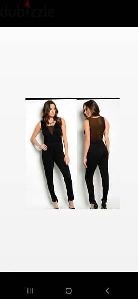 jumpsuit black sheer back full lycra s to xxL