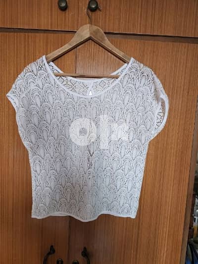 Lace crochet top M/ S 36 38 بلوزة نسائي