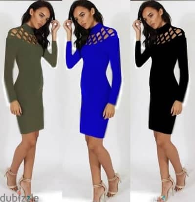 Dress full lycra 3 colours s to xxL