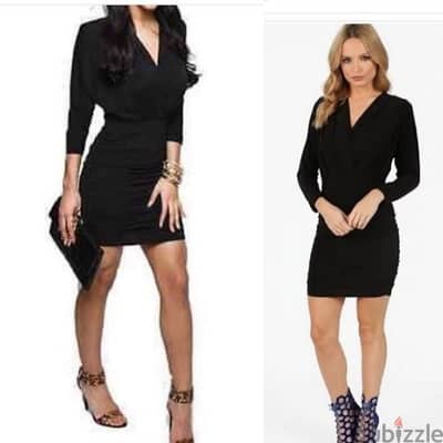 dress long sleeve v neck lycra s to xxL