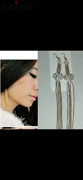 earrings long tassel in gold tone available matching pendant 3