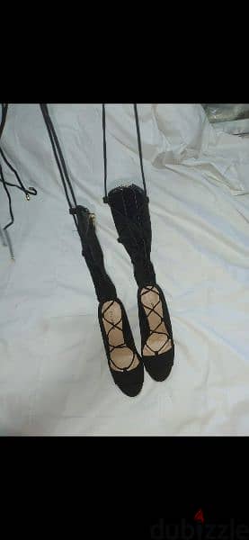 lace up sandals 39/40 black 7