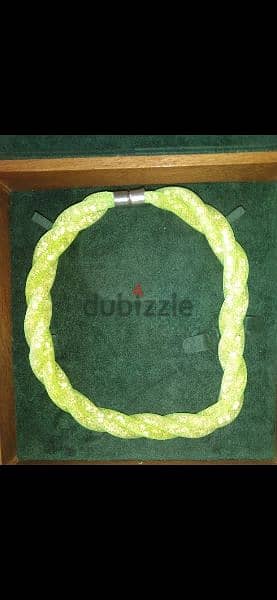 strass braided necklace neon green 0
