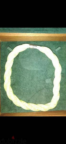 strass braided necklace neon green 2