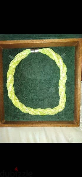strass braided necklace neon green 5