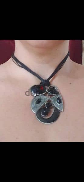 vintage necklace metal black 1