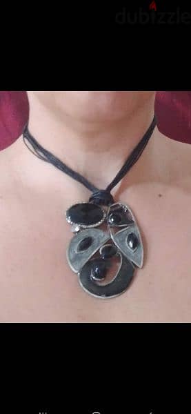 vintage necklace metal black 2