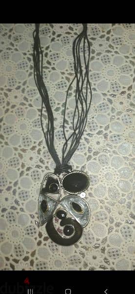 vintage necklace metal black 3