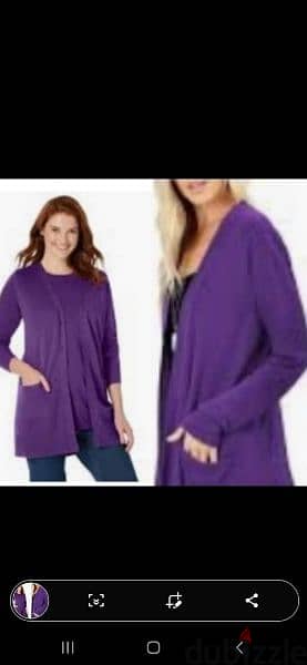 cardigan only in purple s to xL