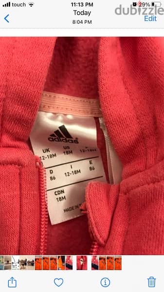 adidas tracksuit authentic size 12-18 months 1