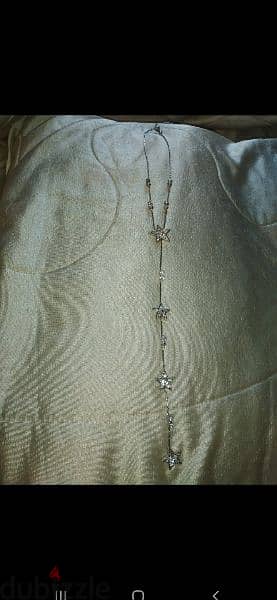 necklace only silver tone with strass 2