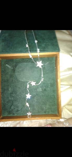 necklace only silver tone with strass 6