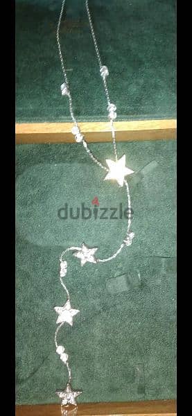 necklace only silver tone with strass 7