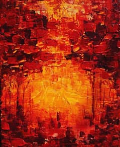 abstract red painting 0