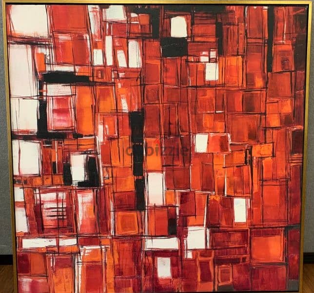 80x80cm. red painting 0