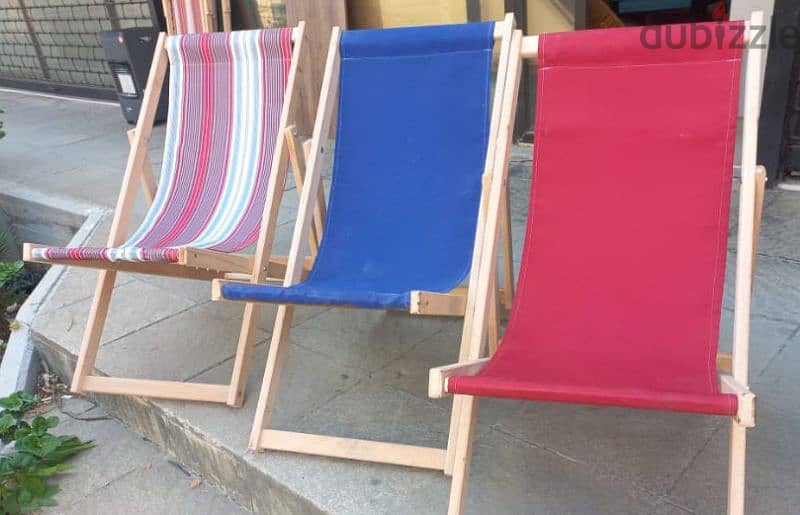 كرسي بحر خشب. wooden beach chaise longue 2