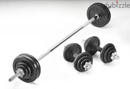 Paint dumbbell 50kg set with  barbell