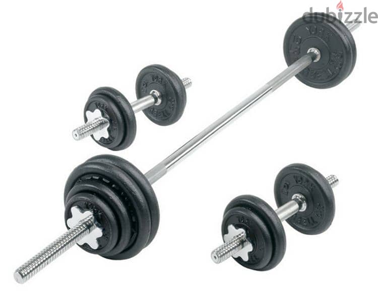 Paint dumbbell 50kg set with  barbell 1