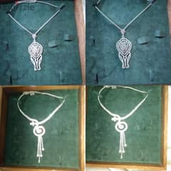 necklace full strass silver tone