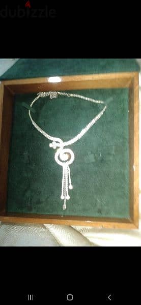 necklace full strass silver tone 7