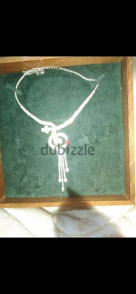 necklace full strass silver tone 8