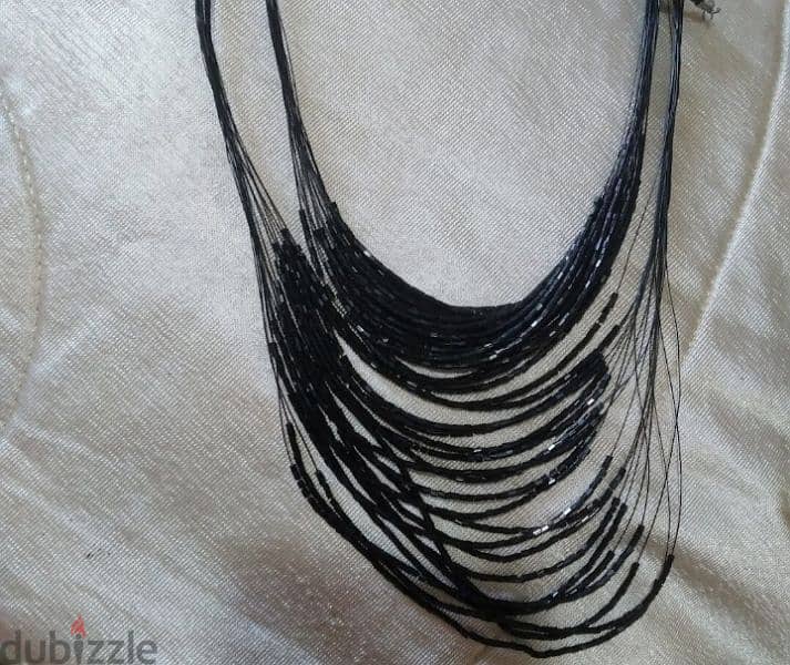 necklace beaded sequined black available matching bracelet 4