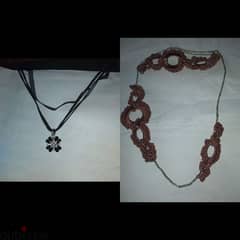 necklace vintage necklaces crochet or black stripes 2= 12$