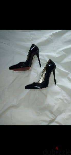 shoes Stilleto black red bottoms 39 bas used twice 3