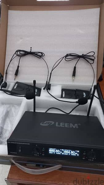 wireless double headset brand leem,new not used 1